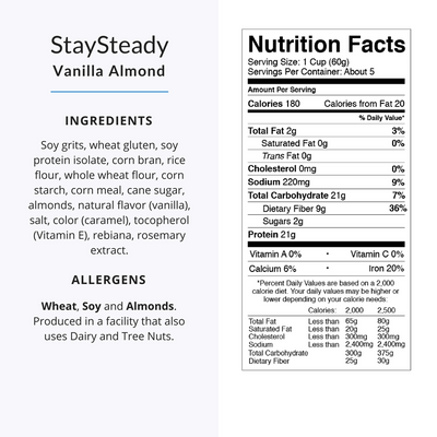 StaySteady Cereal  | 3-Box Pack |  High Protein | Low Sugar | Fiber-Rich